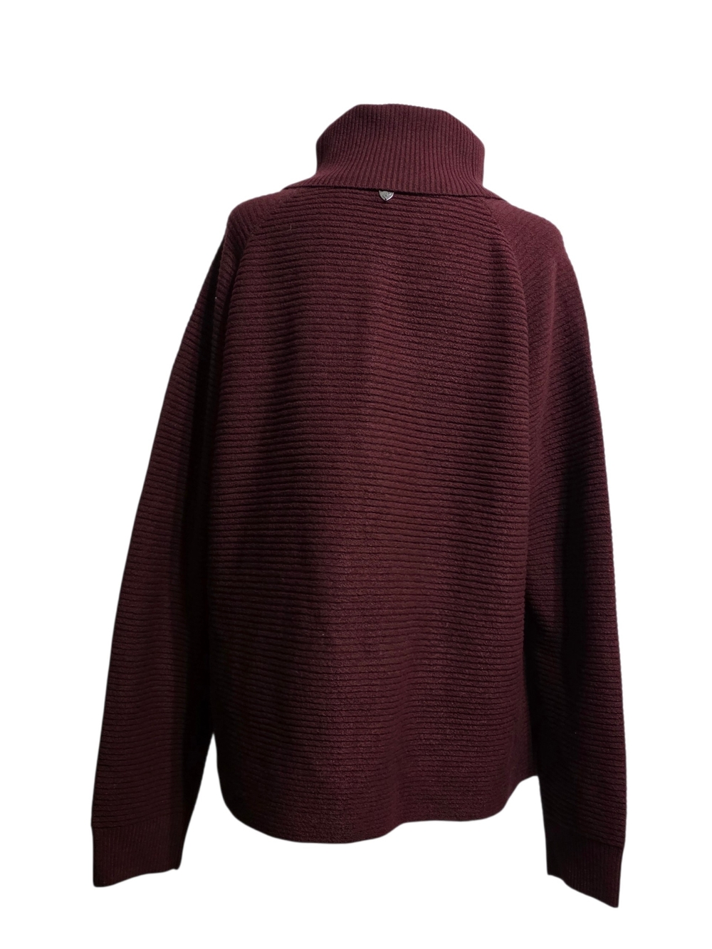 KÜHL Women's Burgundy Ribbed Turtleneck Sweater XL Oversized Cozy Knit Pullover - Picture 2 of 9